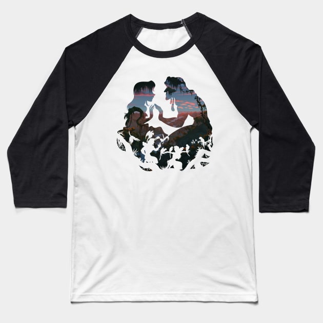 Tarzan and Jane Baseball T-Shirt by Nicole Nichols